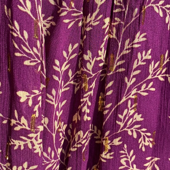 TABATA Midi Skirt  Imprime Feuillages Fond Violet NWT (US4/EU36) - Picture 7 of 12